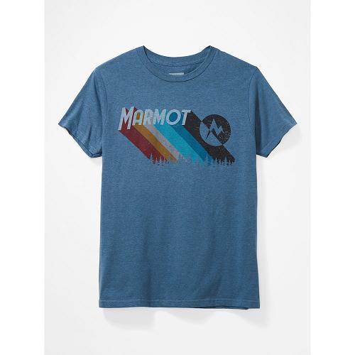 Marmot Clothes Blue Grey NZ - Radical T-Shirts Mens NZ6584703